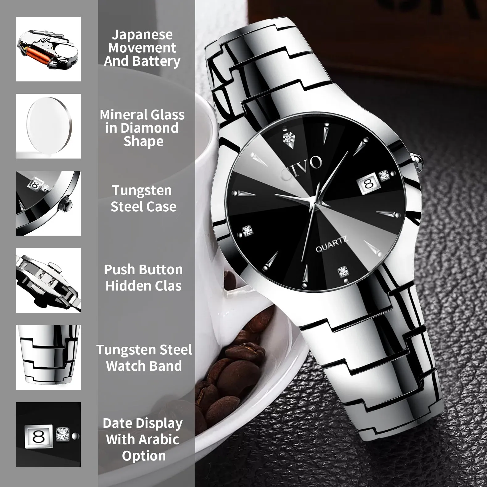 0104C | Quartz Men Watch | Stainless Steel Band