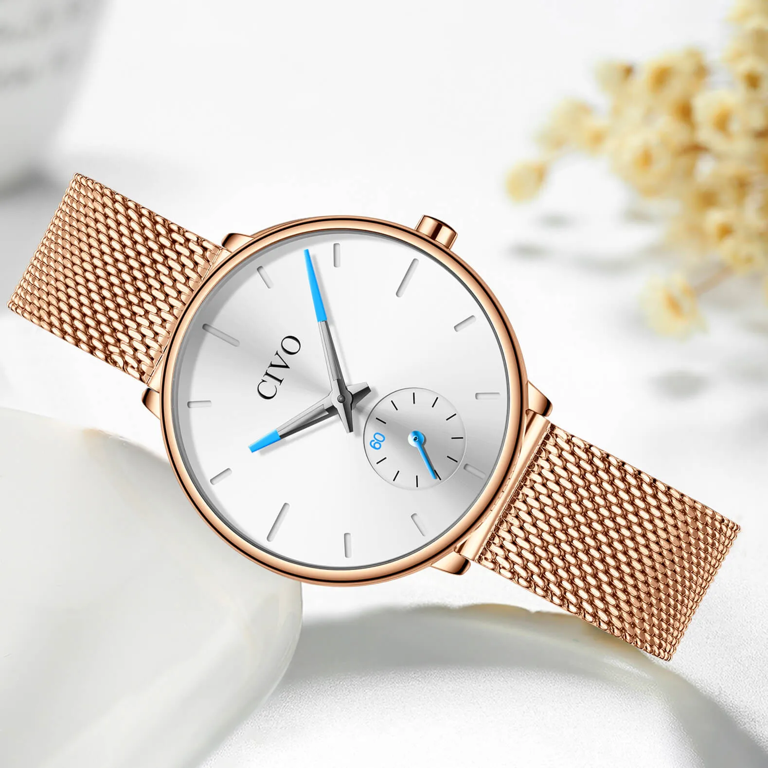 0124C | Quartz Women Watch | Mesh Band