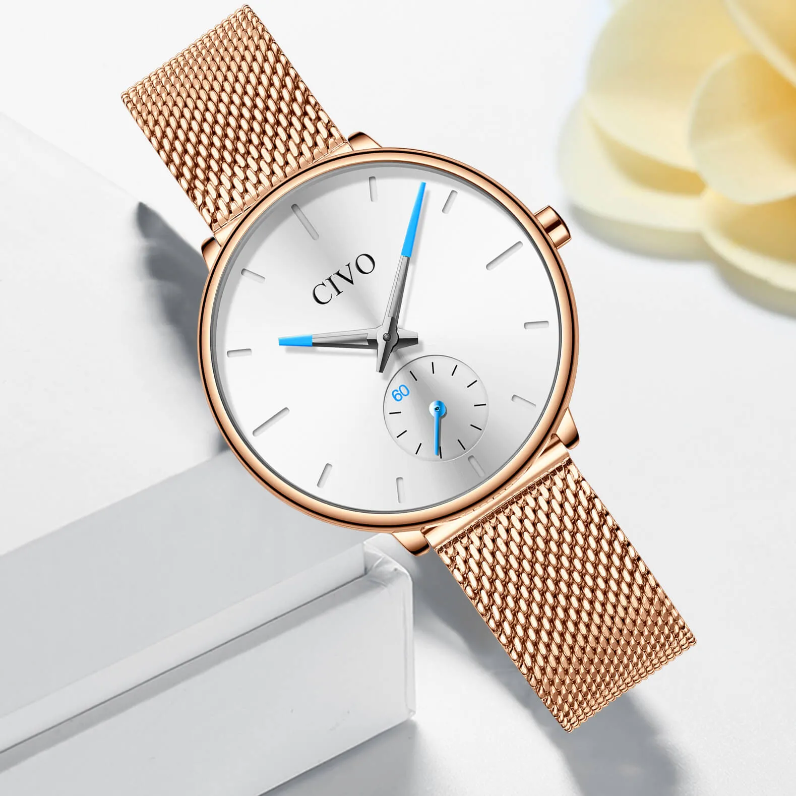 0124C | Quartz Women Watch | Mesh Band