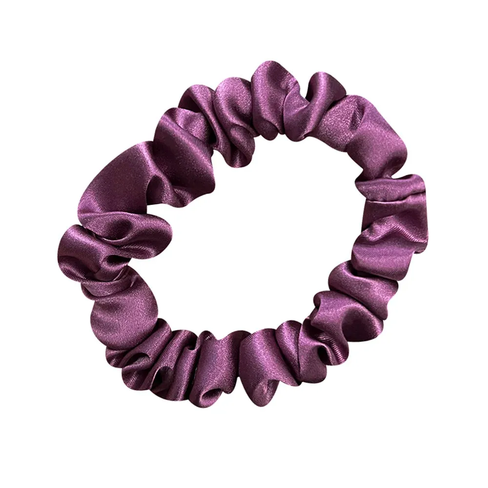 100% Natural Mulberry Silk Headband Rubber Bands Hair Ties Gum Elastic Ponytail Holders No Damage for Women Girls 19 Momme 1.5CM