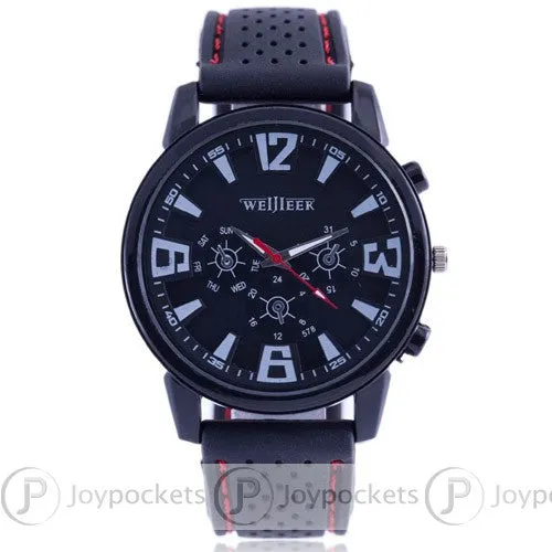 2016 Top Brand Black Military Pilot Aviator Army Style Silicone Men Clock Outdoor Sport Quartz Wrist Watch Free Shipping