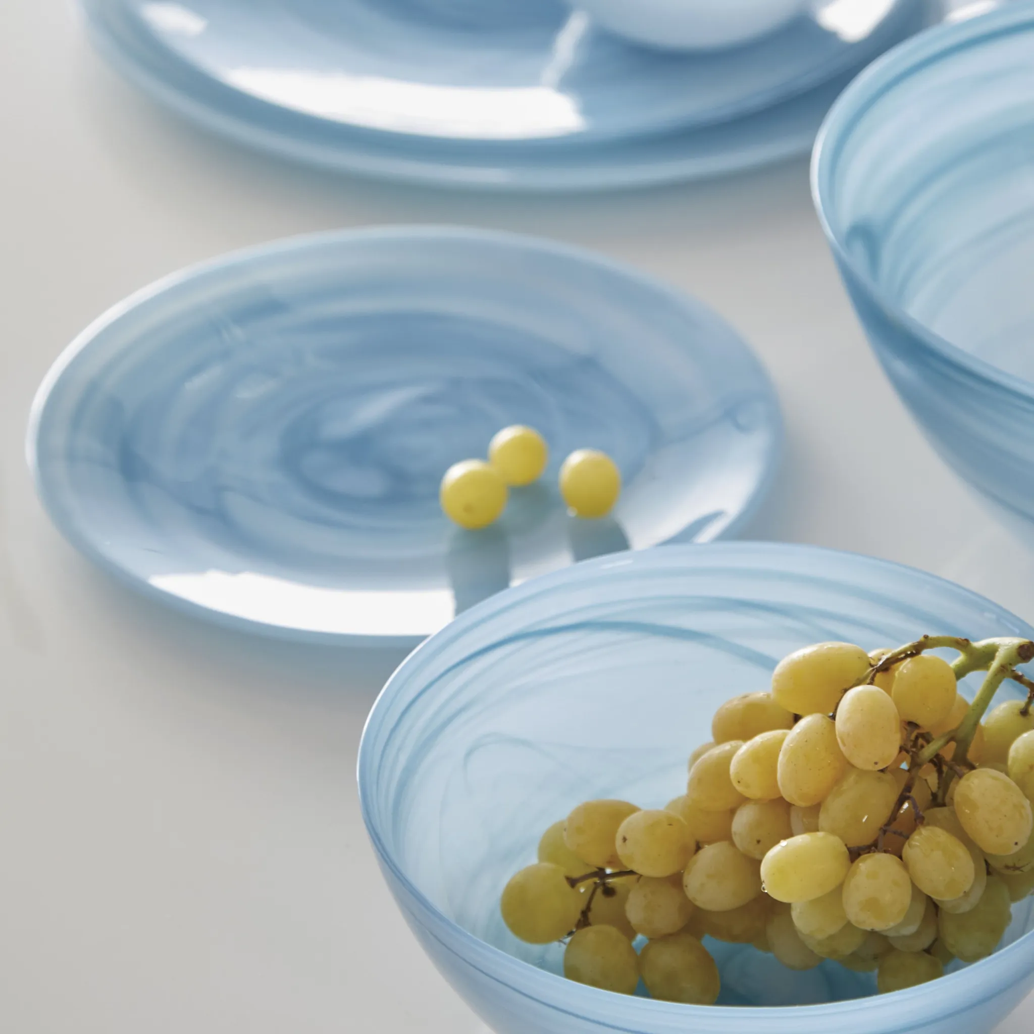 Alabaster Aqua Dinner Set