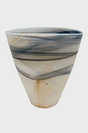 Alabaster Marbled Large Oval Vase