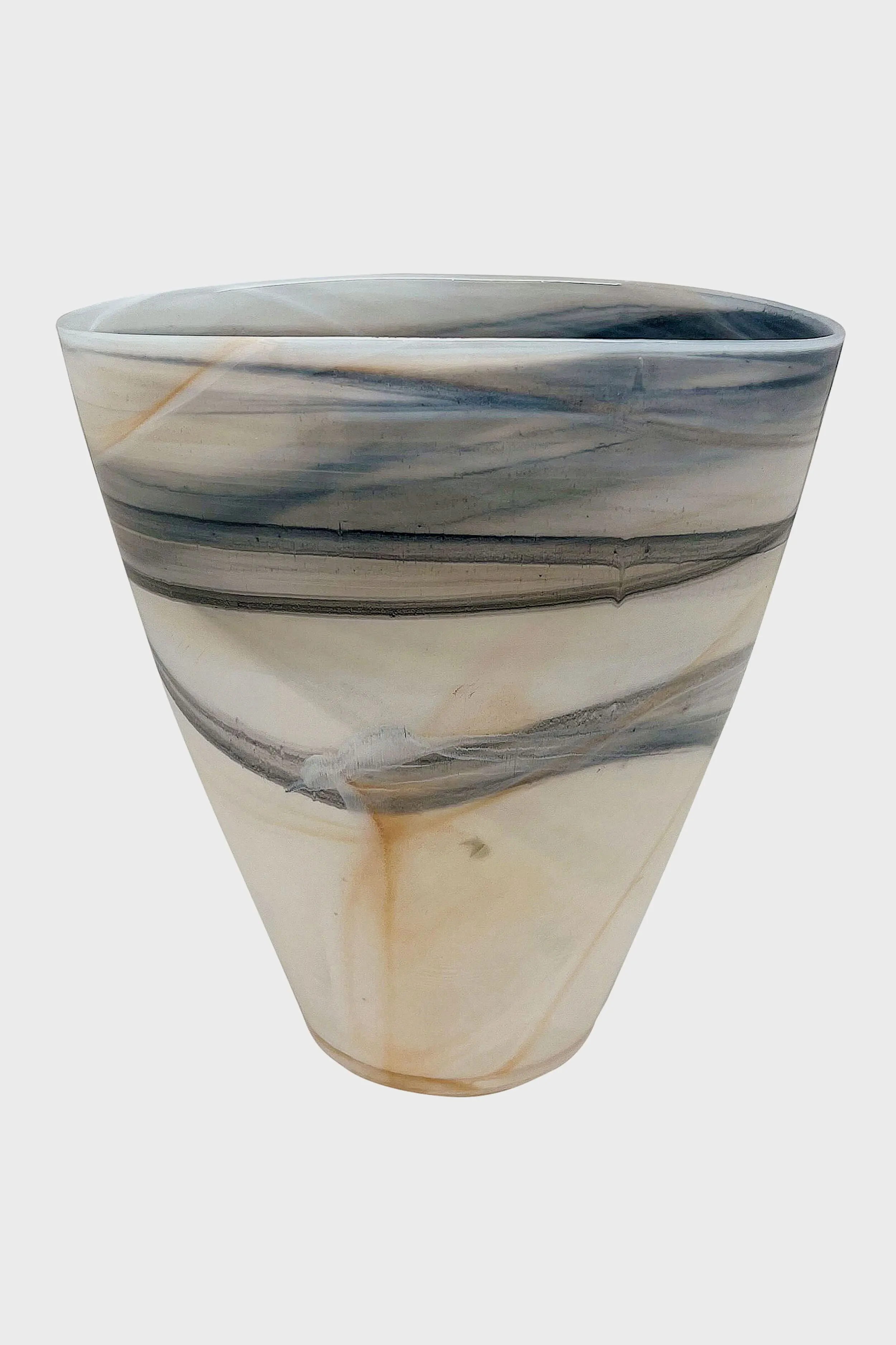 Alabaster Marbled Large Oval Vase