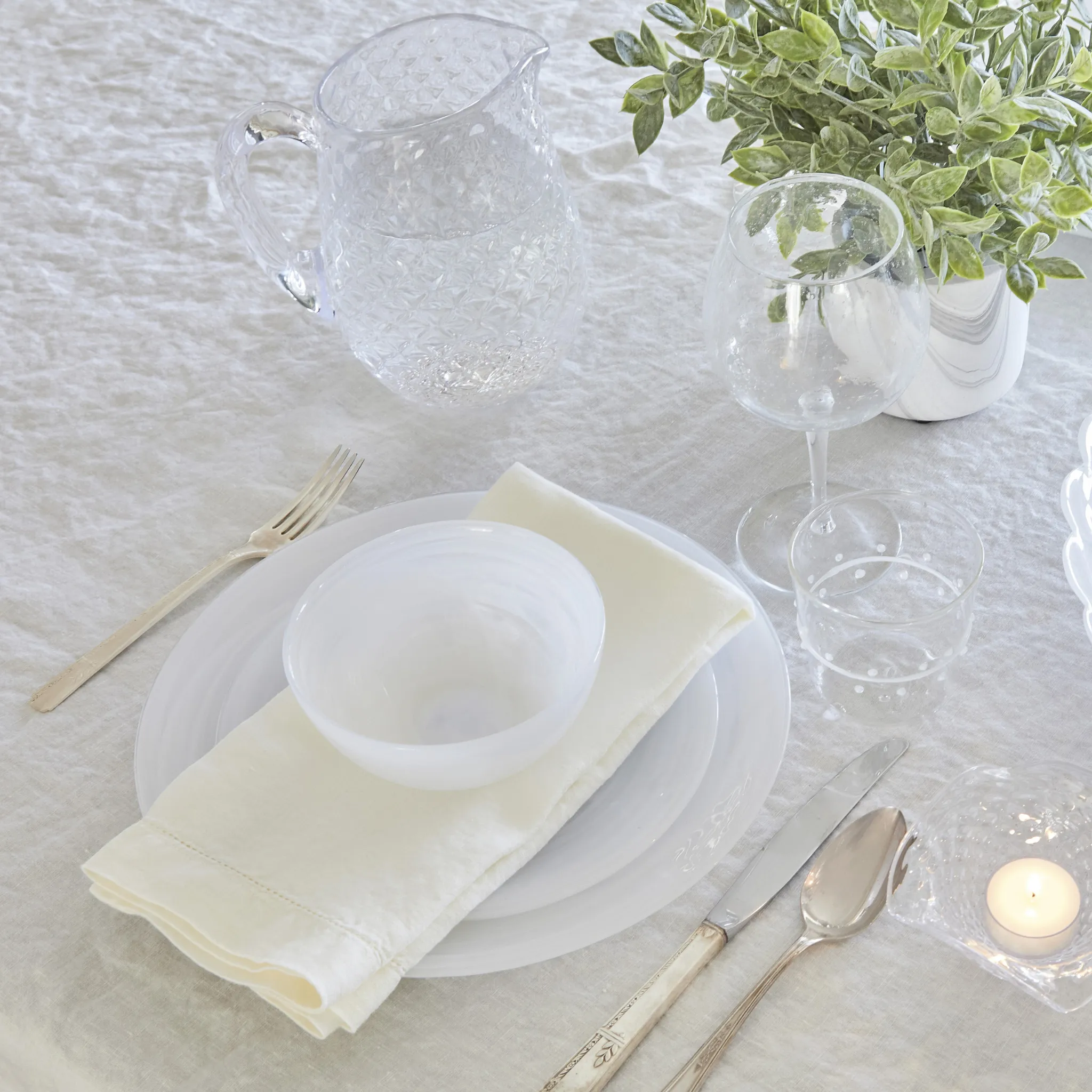 Alabaster White Dinner Set