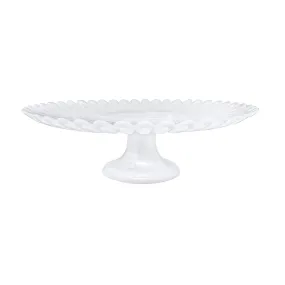 Alabaster White Scalloped Large Cake Stand