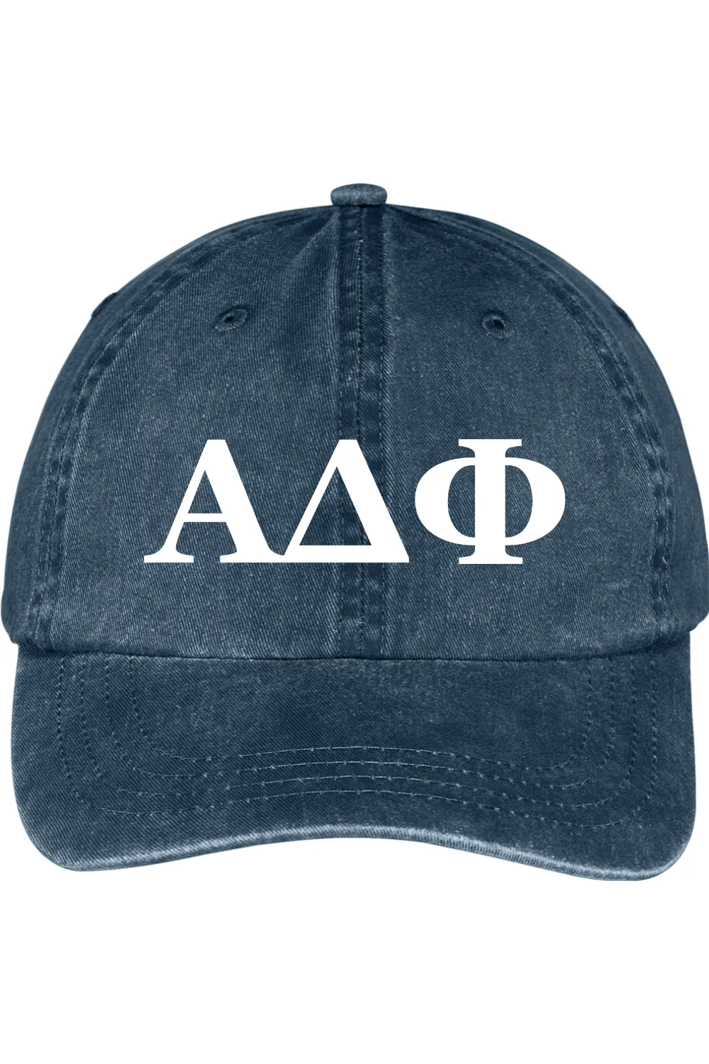 Alpha Delta Phi - Pigment-Dyed Cap - White Embroidered Letters