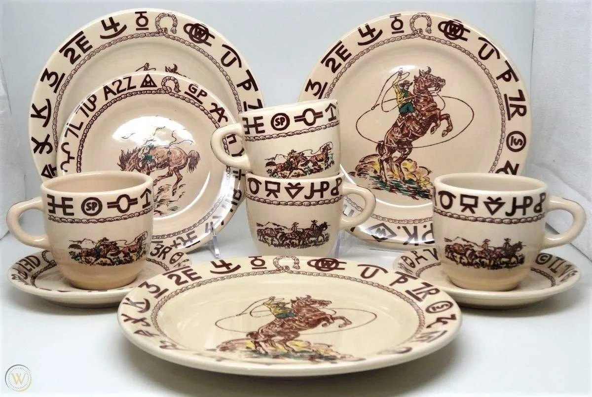 At the Ranch Cowboys & Brands Dinnerware