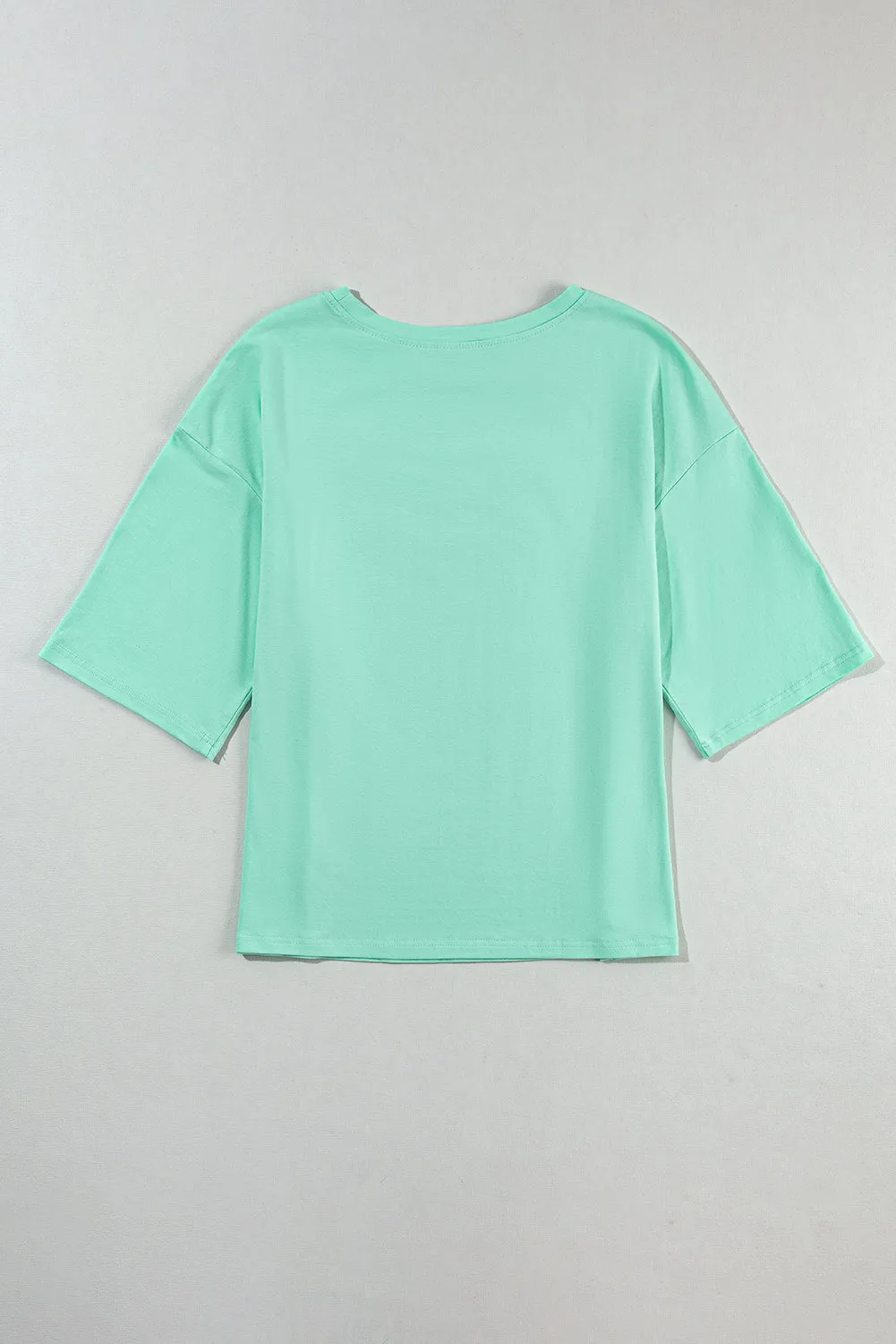 Bonbon Colorblock Star Patched Half Sleeve Oversized Tee