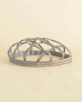 Braided Lamé Juliet Cap - Silver