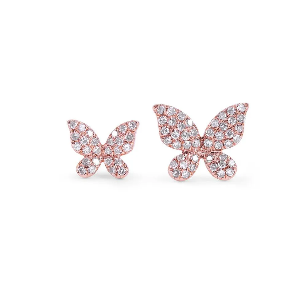 BUTTERFLY DIAMOND STUD EARRINGS