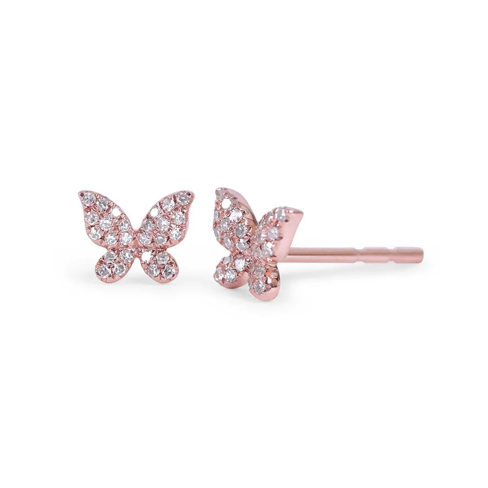 BUTTERFLY DIAMOND STUD EARRINGS