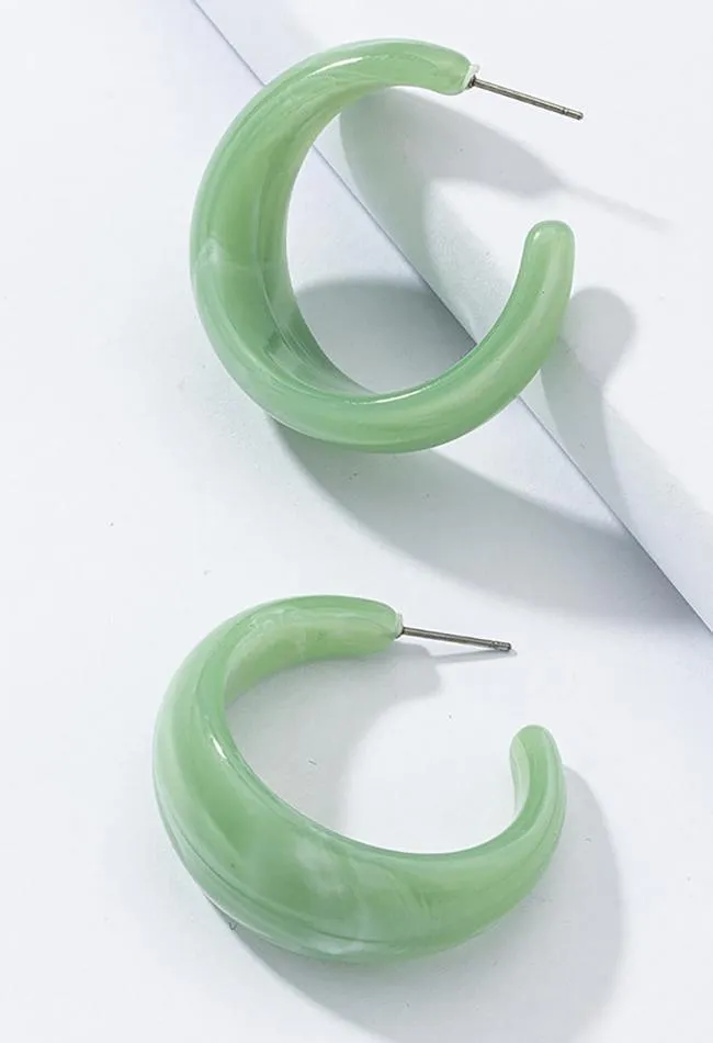 C Shape Acrylic Earrings