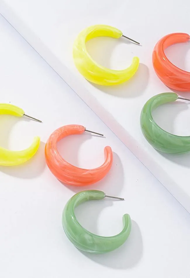 C Shape Acrylic Earrings