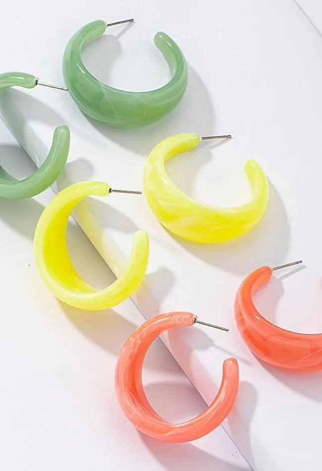 C Shape Acrylic Earrings