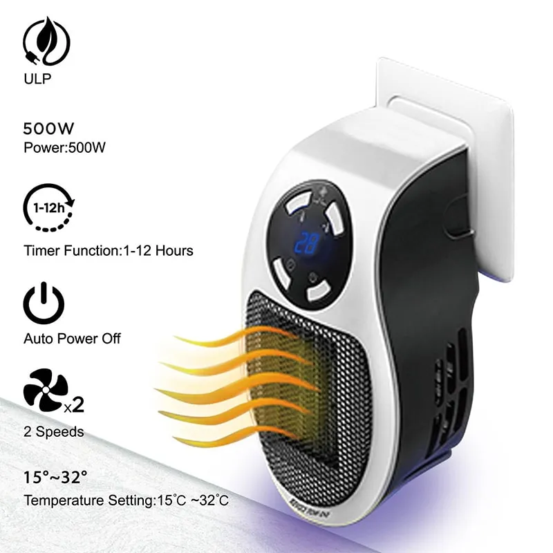 Calentador eléctrico portátil, sin cables - Con Control remoto | BronHome©