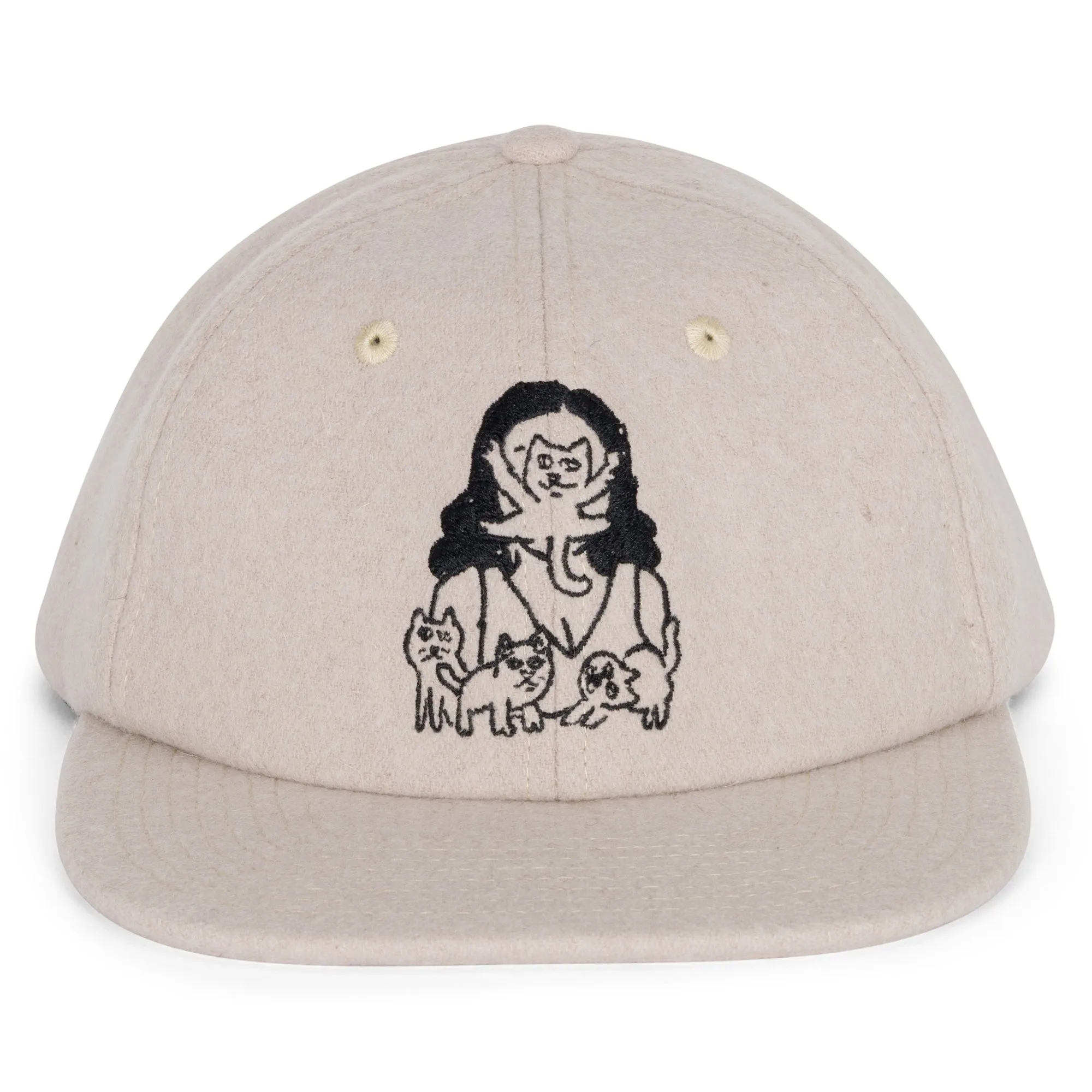 Cat Lady Wool Strapback Hat (Charcoal)