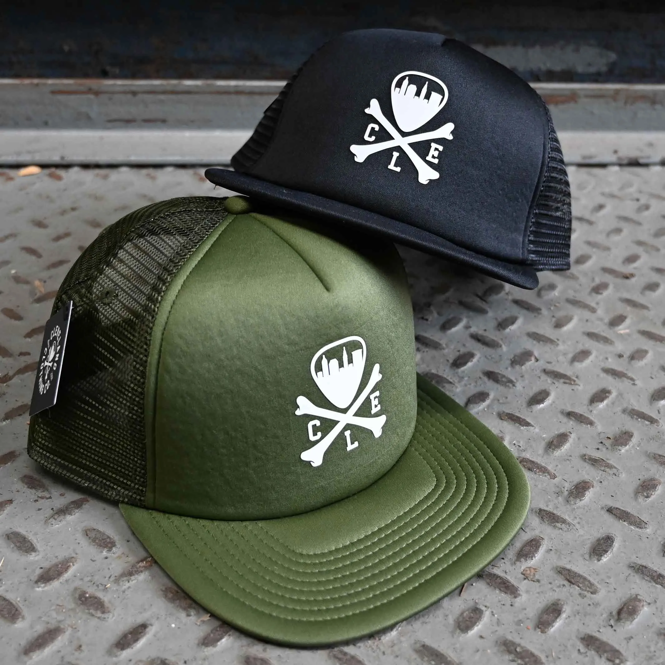 CLE Logo Foam Trucker Hat - Olive