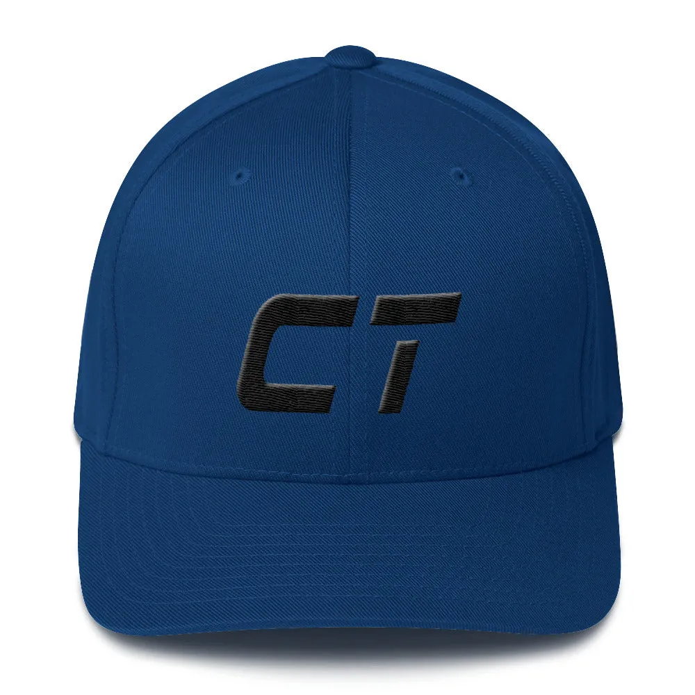 Connecticut - Structured Twill Cap - Black Embroidery - CT - Many Hat Color Options Available