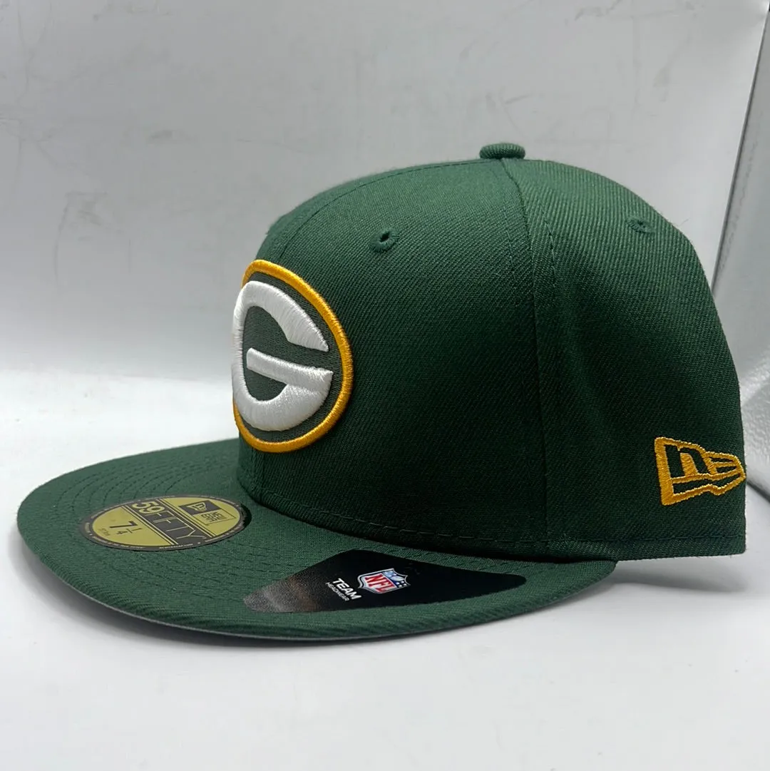 Green Bay Packers NFL New Era 59Fifty Official Team Headwear Classic Logo Fitted Hat