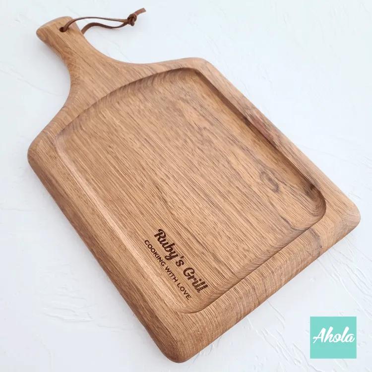 【Grill】Wood Cutting/Steak Board Set 斑馬木刻字多用途砧板(3-5個工作天完成)