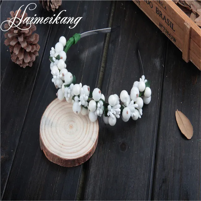 Haimeikang Girls Accesorios para el pelo Flower Crown Headbands  Women Flower Headband Fruit Hairpices for Women Fascinator