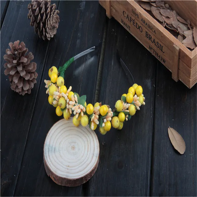 Haimeikang Girls Accesorios para el pelo Flower Crown Headbands  Women Flower Headband Fruit Hairpices for Women Fascinator