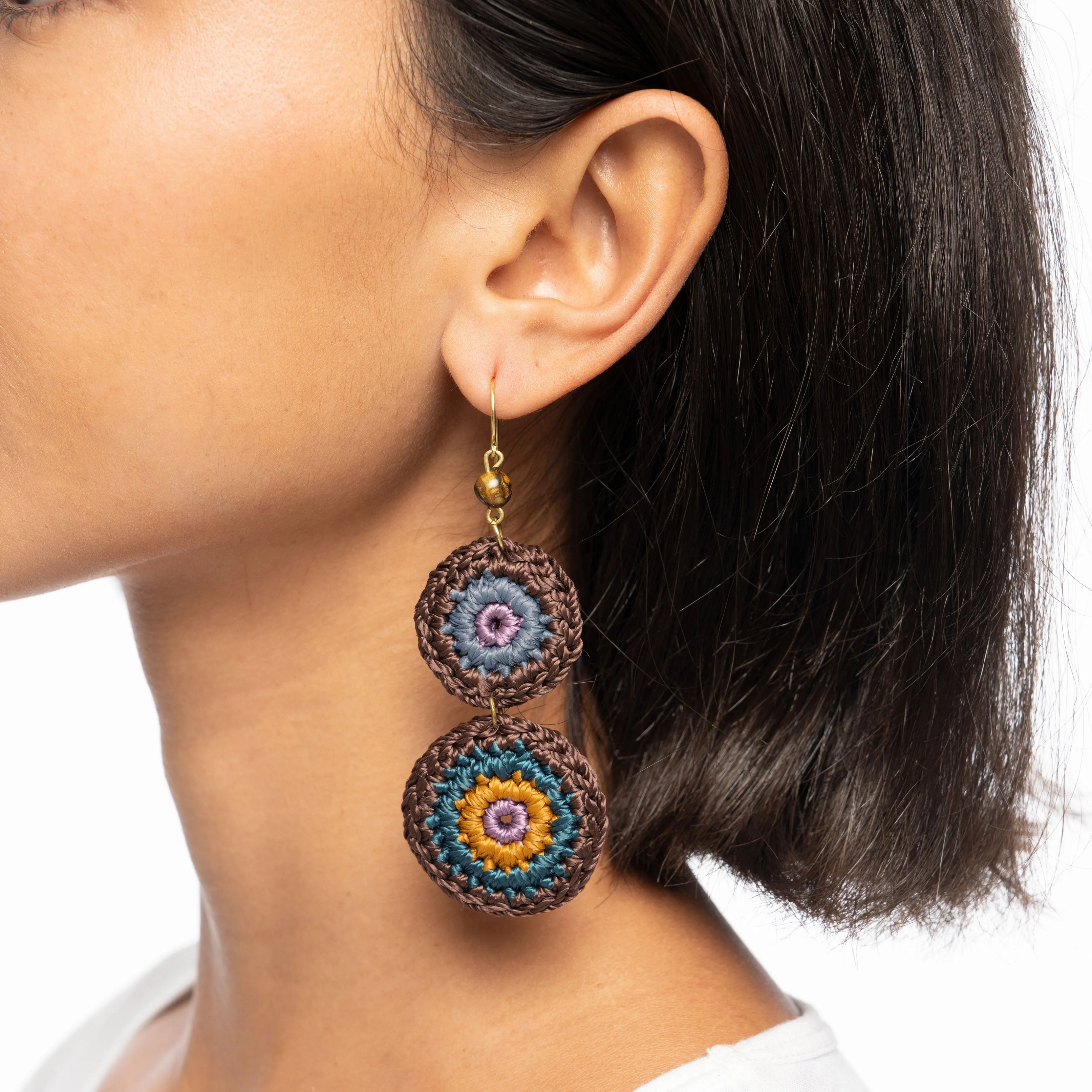 Jasper Double Disc Earrings