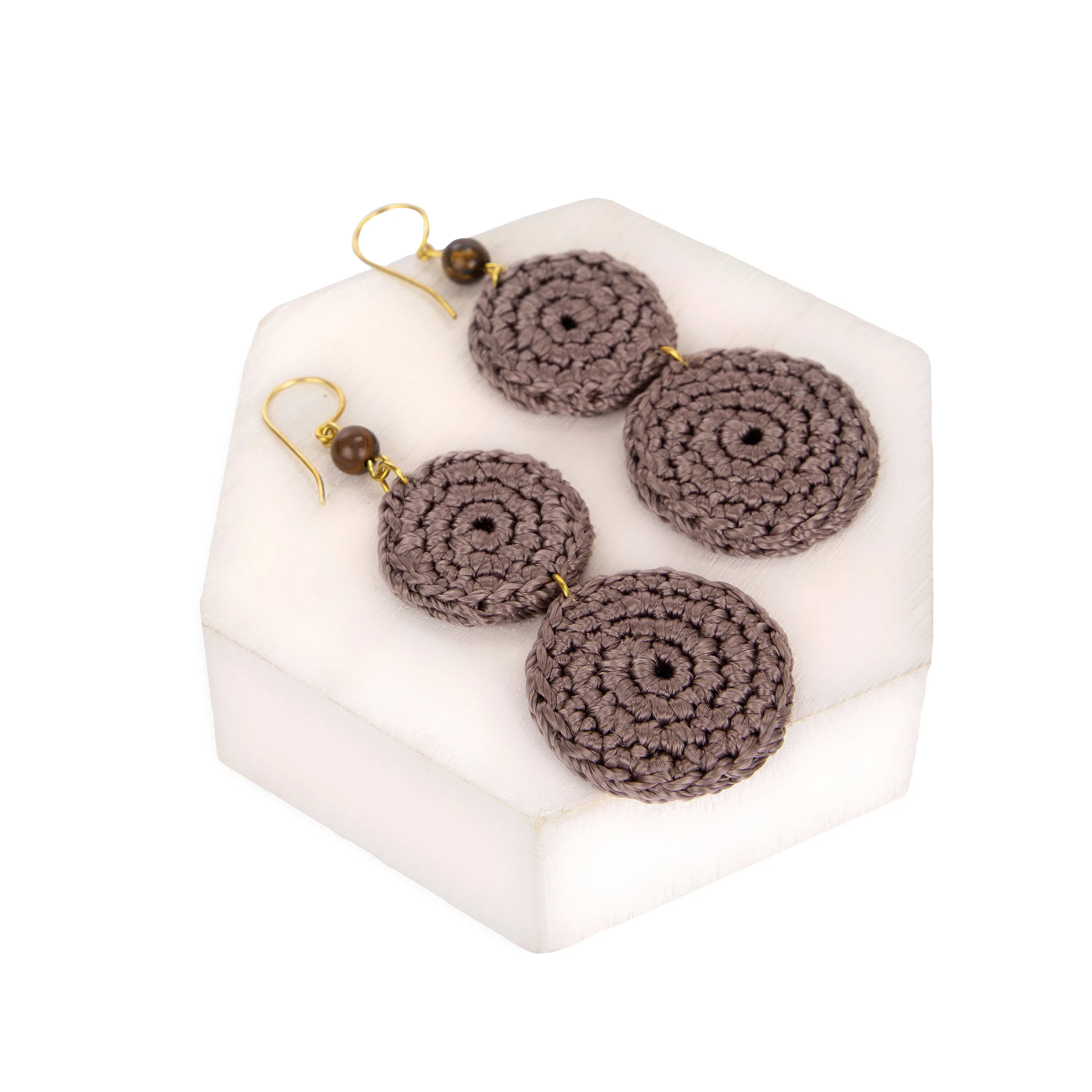 Jasper Double Disc Earrings