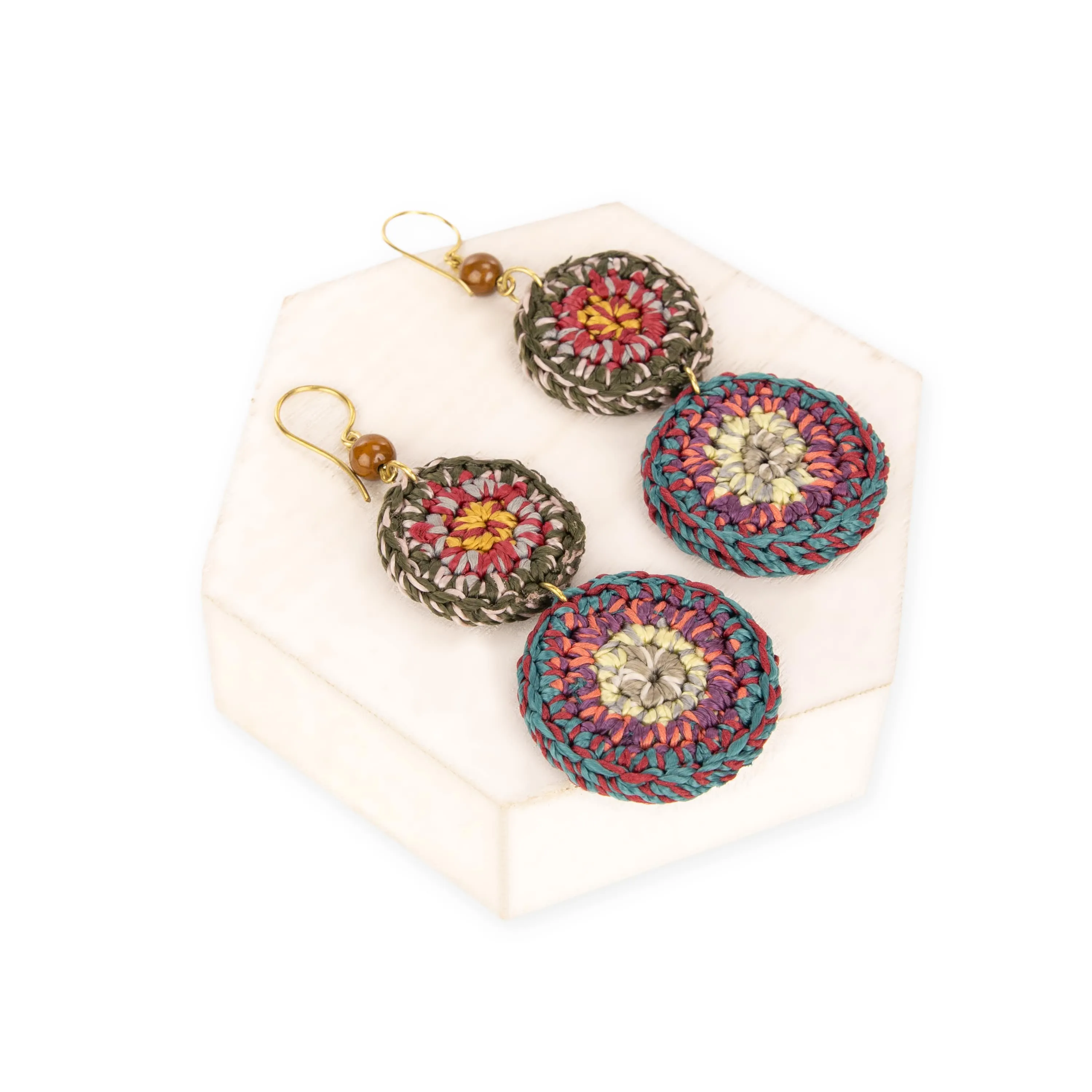 Jasper Double Disc Earrings