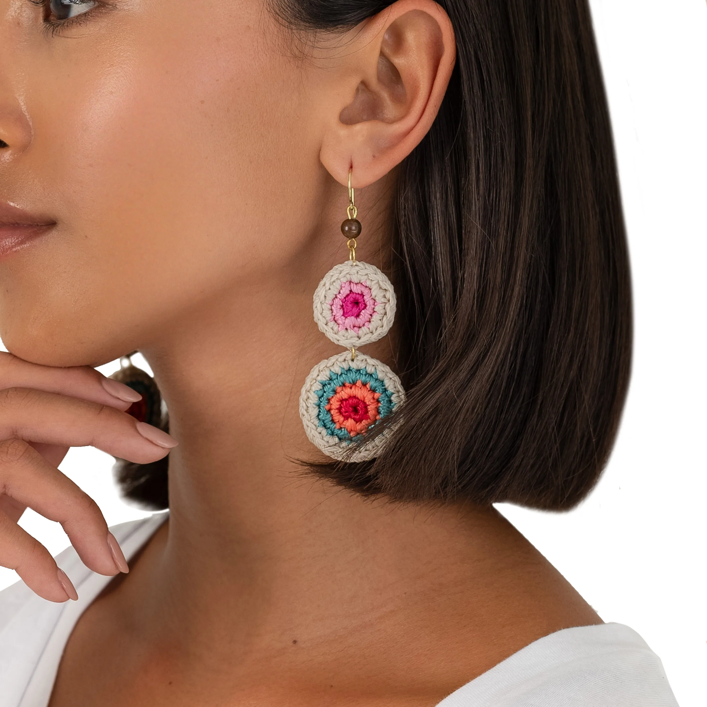 Jasper Double Disc Earrings