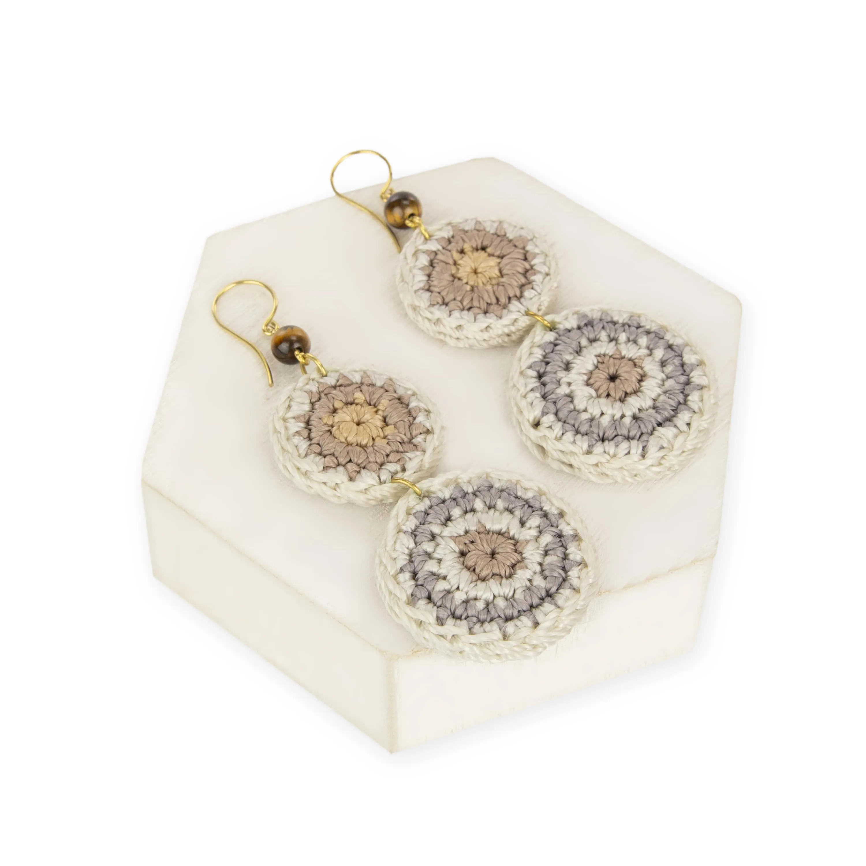 Jasper Double Disc Earrings