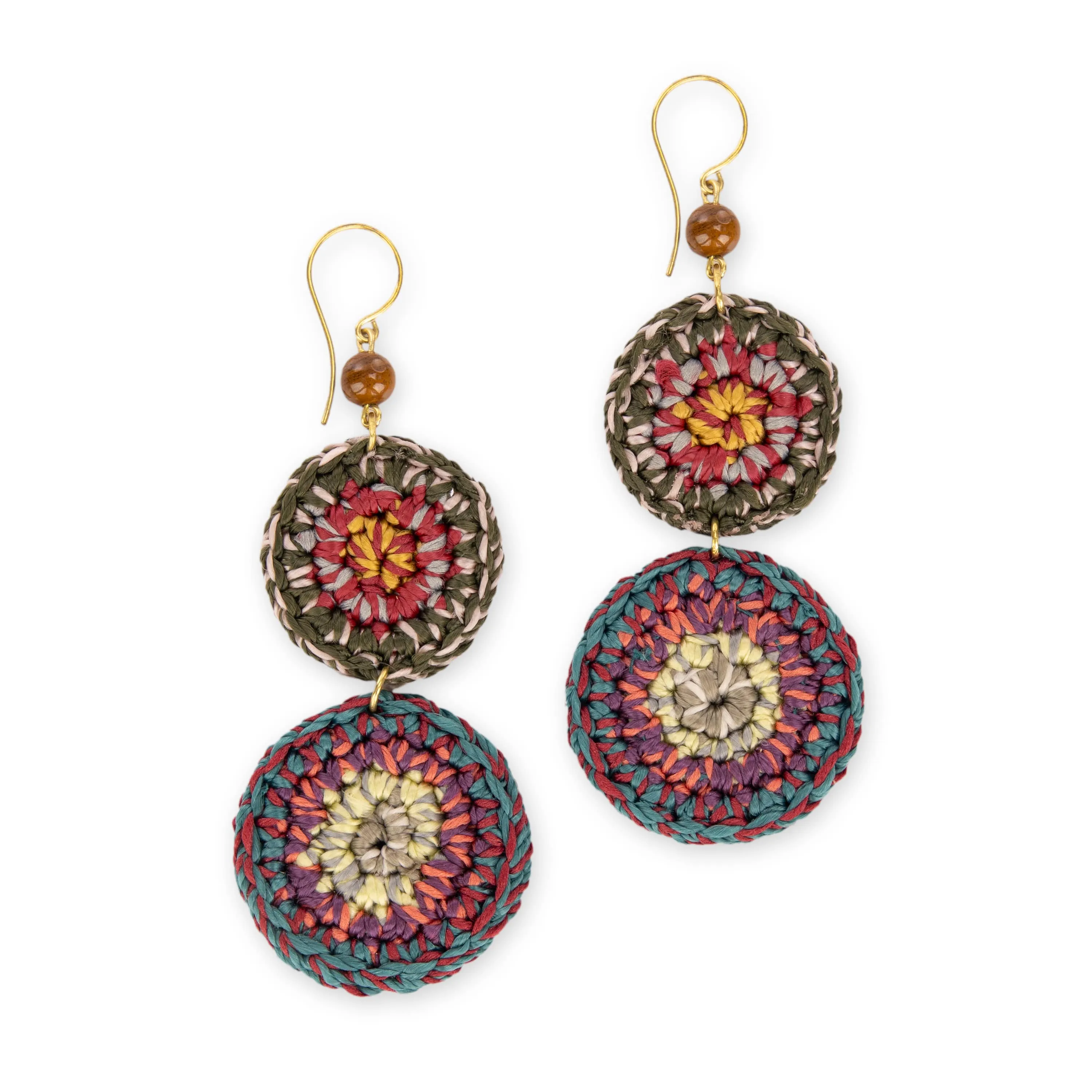 Jasper Double Disc Earrings