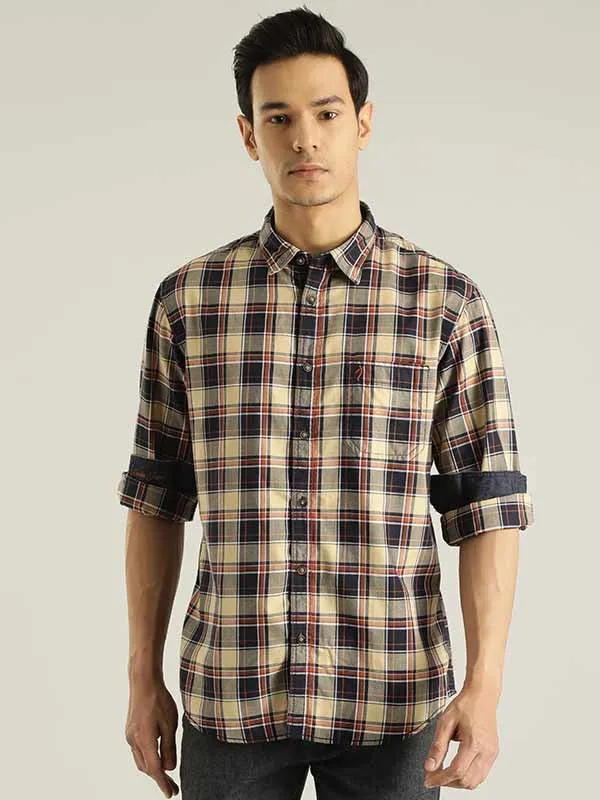 Men Checked Full Sleeve Cotton Blend Shirt