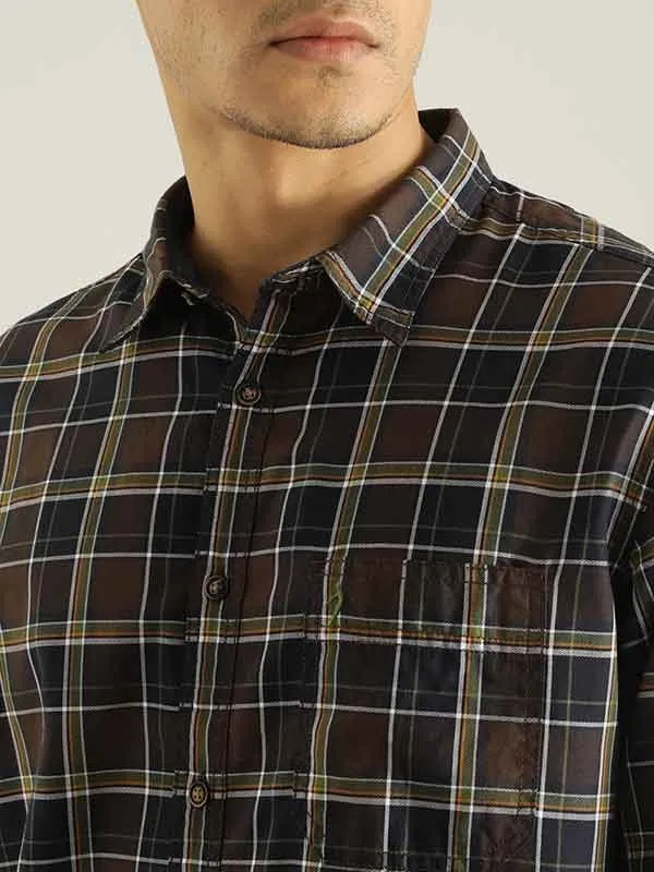 Men Checked Full Sleeve Cotton Blend Shirt