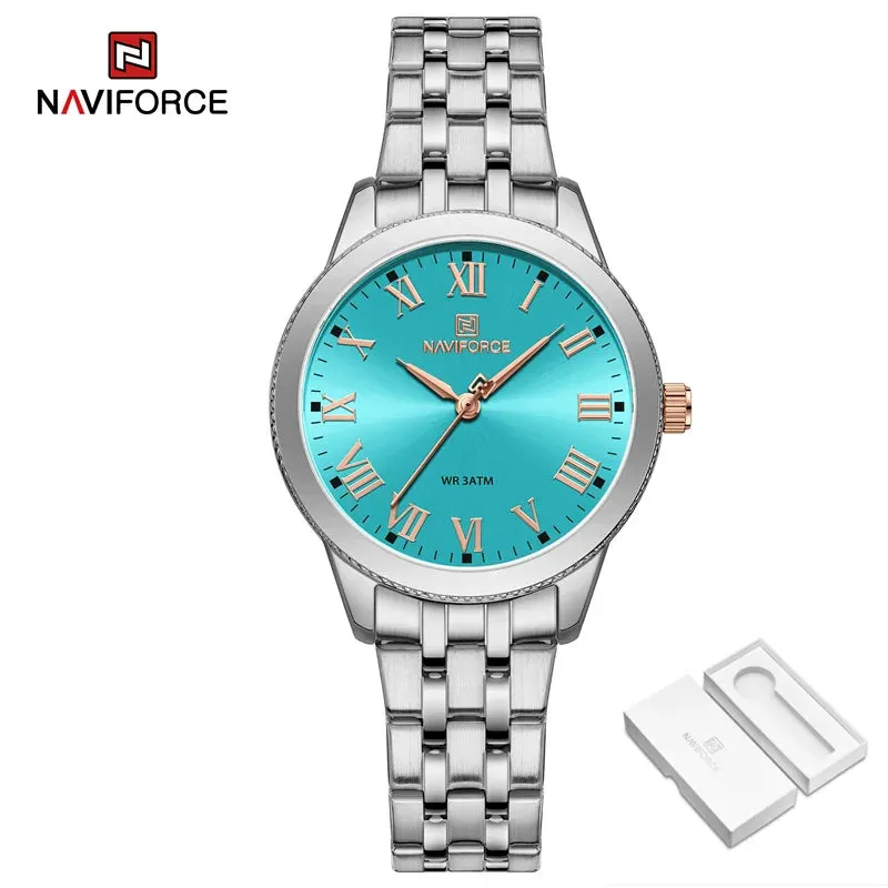 NAVIFORCE 5032 Simple Elegance Stainless Steel Belt Quartz Luxury Casual Waterproof  Female Wristwatch Reloj Mujer