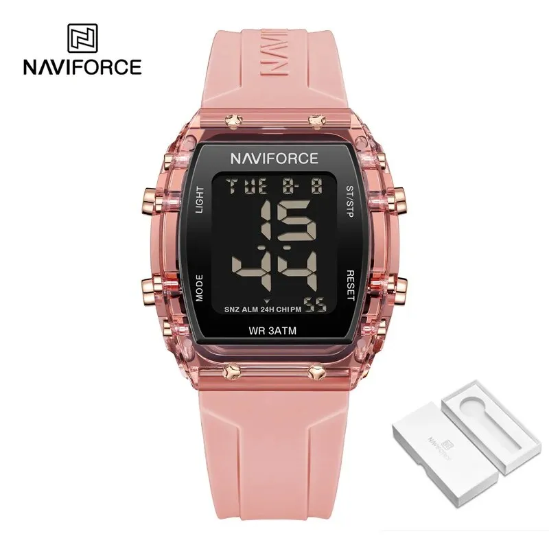 NAVIFORCE 7102 Watch For Women Fashion Sport Waterproof Lcd Digital Date Silicone Strap Electronic Wristwatch Relogio Feminino 2023