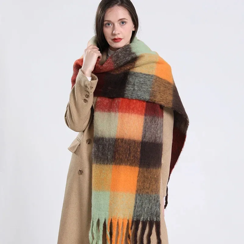 NEW Luxury Winter Thick Warm Scarf Women Cashmere Shawl and Wraps Pashmina Neckerchief Bufanda Female Long Tessel Echarpe 2023