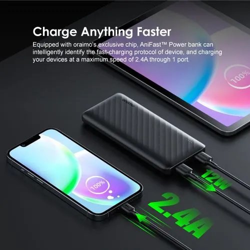 ORAIMO 10000mAh Toast 10 Flash Power Bank (OPB-P118D) Super Fast Charge with Long Lasting Battery