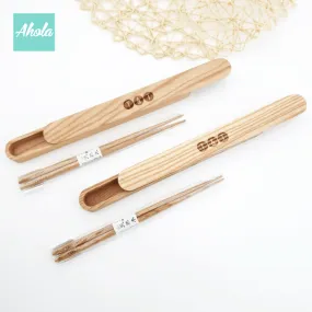 【Orb】Engraved Wood Chopsticks With Case 櫸木刻字餐具盒 筷子