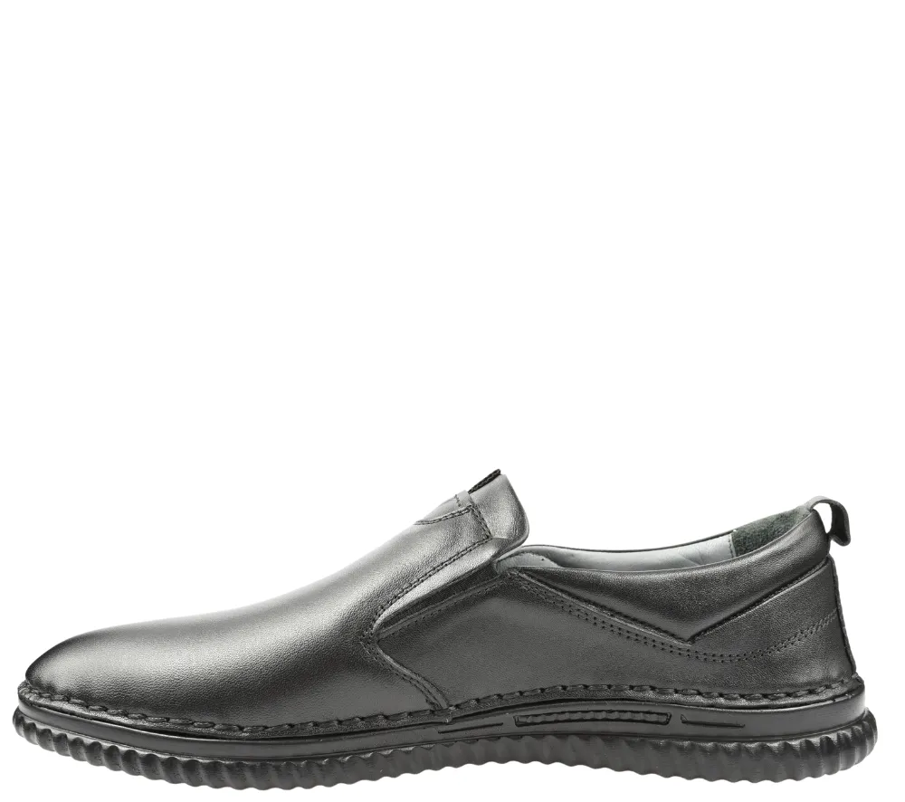 Pantofi casual, barbati, GORETTI, B41-1045 negru, piele naturala