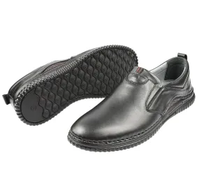 Pantofi casual, barbati, GORETTI, B41-1045 negru, piele naturala