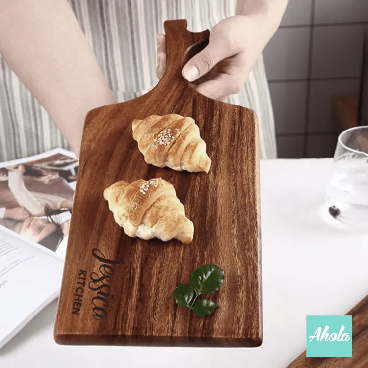 【Patsy】Wood Cutting Board with Branch shape handle 相思木刻字樹枝形狀手柄多用途砧板 (3-5個工作天完成)