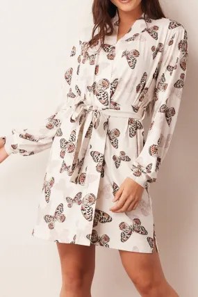 Quinn Banded Short Robe | Mariposa