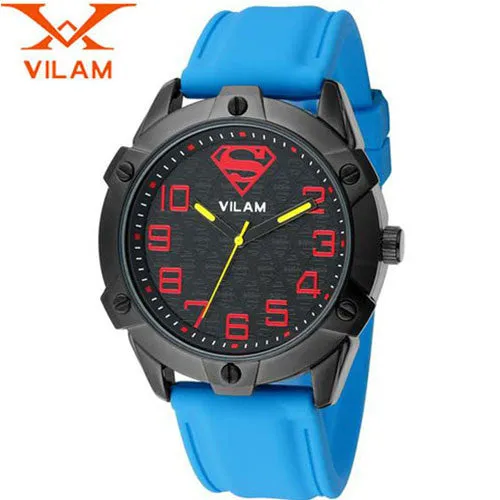 Relogio Masculino Halloween VILAM Brand Men Superman Watch Casual Fashion Reloj Hombre Sport Diver Rubber Analog Quartz Watch