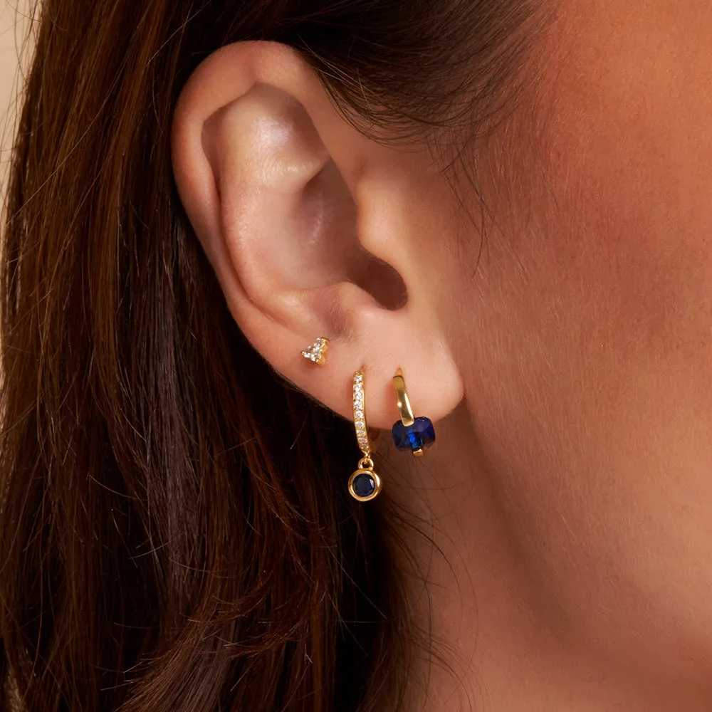 Rhodes Single Stacker Earring - Sapphire