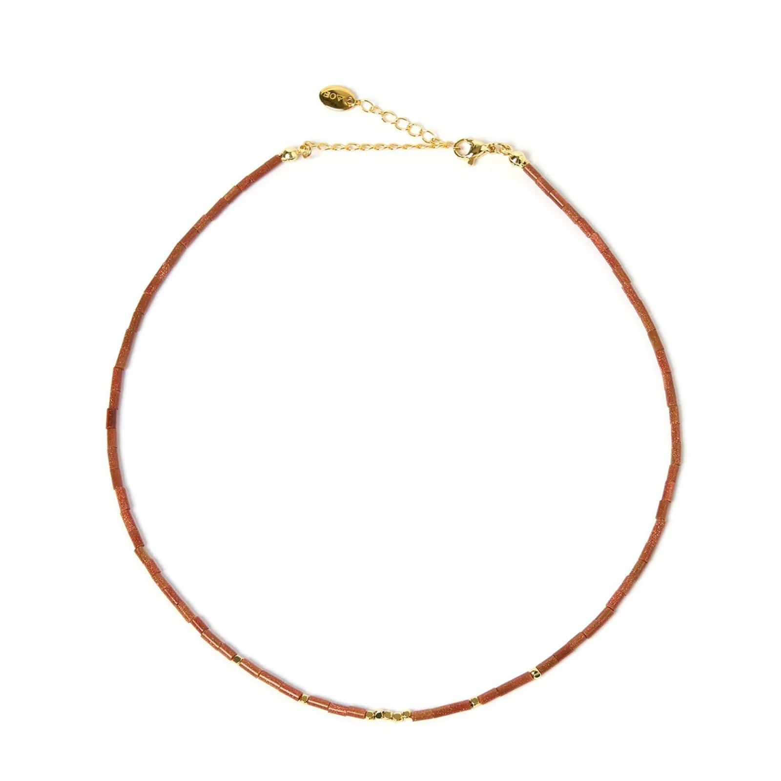 Ruben Gemstone Necklace - Gold Glidstone