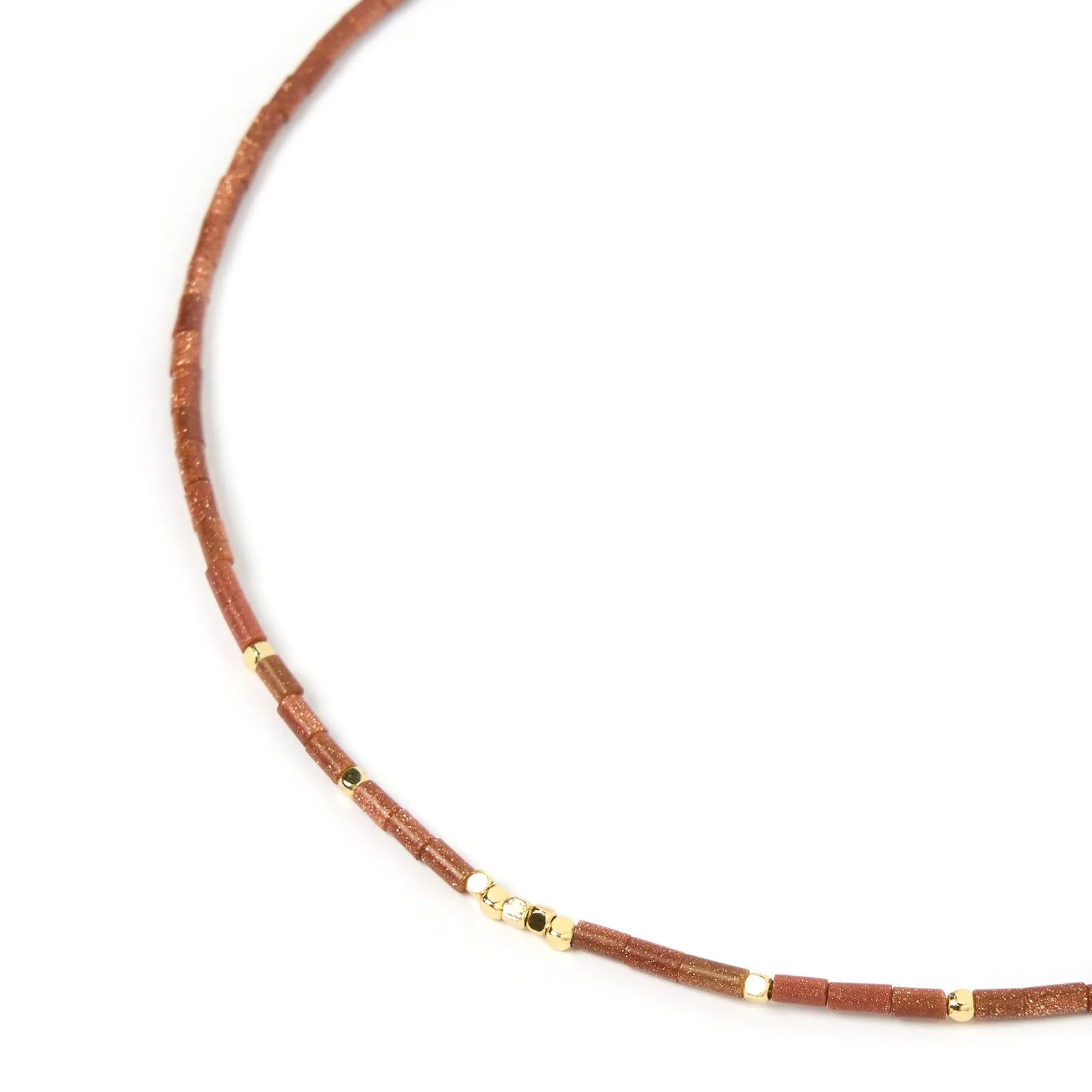 Ruben Gemstone Necklace - Gold Glidstone