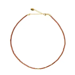 Ruben Gemstone Necklace - Gold Glidstone