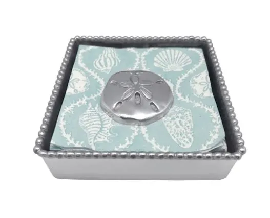 Sand Dollar Beaded Napkin Box